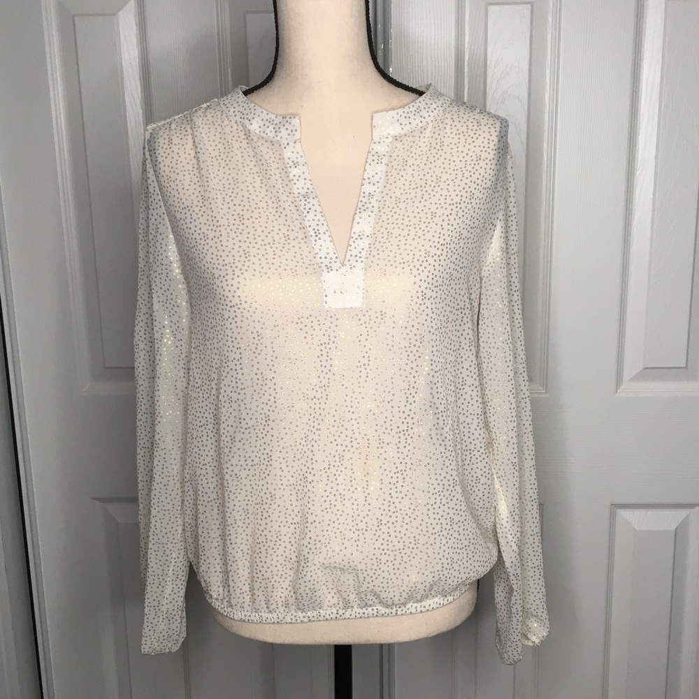 The Limited Sheer Blouse with Gold Design